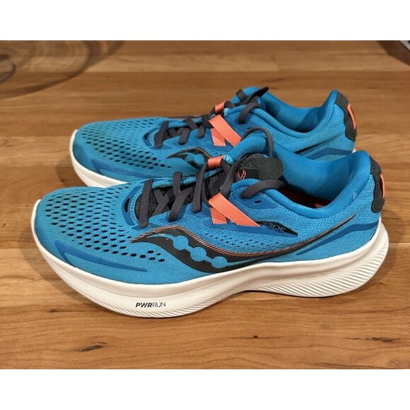Saucony Ride 15 Womens Running Walking Shoes Blue Athletic Sneakers Size 7 - Picture 3 of 10
